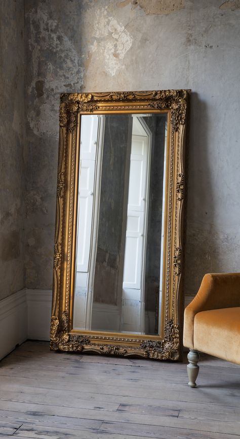 Spiegel Gold, Baroque Mirror, Golden Mirror, Colour Hallway, Gold Framed Mirror, Sala Grande, Carved Wood Frame, Design Hallway, Full Length Mirror Wall