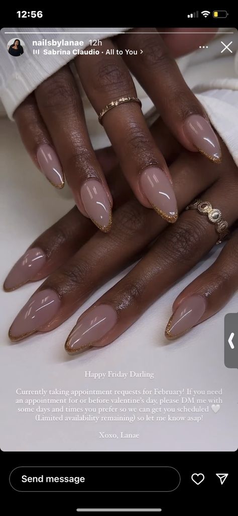 Espresso Nails Chrome, Milky Brown Nails, Nails For Brown Skin Tone, Party Nail Design, Golden Nail Art, Bronze Nails, Classy Nail, Nail Board, Golden Nails