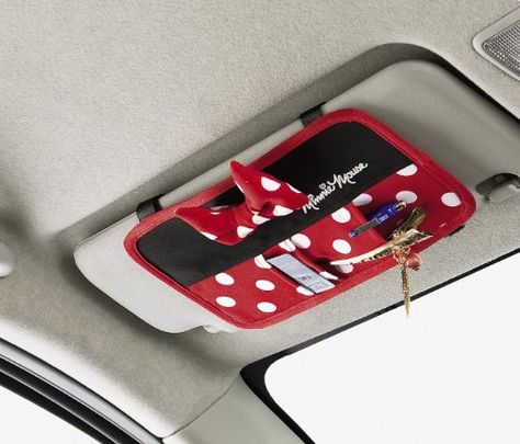 Add an Extra Disney Touch with a Minnie Mouse Car Visor Storage Pocket Disney Cars Decorations, Minnie Mouse Ideas, Disney Car Accessories, Minnie Mouse Car, Mickey Mouse Car, Diy Cars, Cars Decorations, Car Visor, Cute Car Accessories