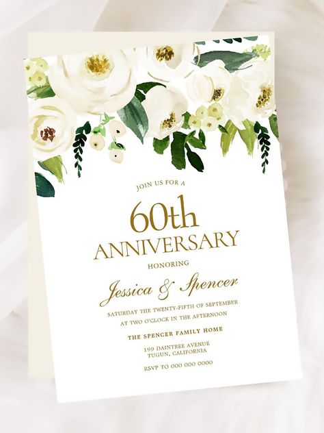 $2.80 | White Flowers & Cream 60th Wedding Anniversary Invitation ⭐️
White Flowers & Cream 60th Wedding Anniversary Invitation See matching collection in Niche and Nest Store
#white #flowers #roses #gold #weddinganniversary #65thanniversary #60thanniversary #60thweddinganniversary #75thanniversary #75thweddinganniversary
// Wedding anniversary card ideas // Wedding anniversary invite design //
#love #anniversary #wedding #husbandandwife #marriage #family #happyanniversary #weddinginvitations #ad 60th Wedding Anniversary Invitations, Wedding Anniversary Card Ideas, Card Ideas Wedding, Anniversary Card Ideas, Anniversary Party Themes, 60th Wedding Anniversary Party, Anniversary Invite, 75th Wedding Anniversary, Wedding Anniversary Favors