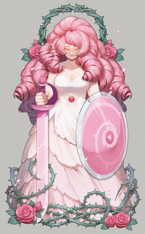 ArtStation - Rose, Han Dawoon Rose Quartz Hair, Hair Drawing, A Drawing, Steven Universe, Pink Hair, Rose Quartz, A Woman, Universe, Roses