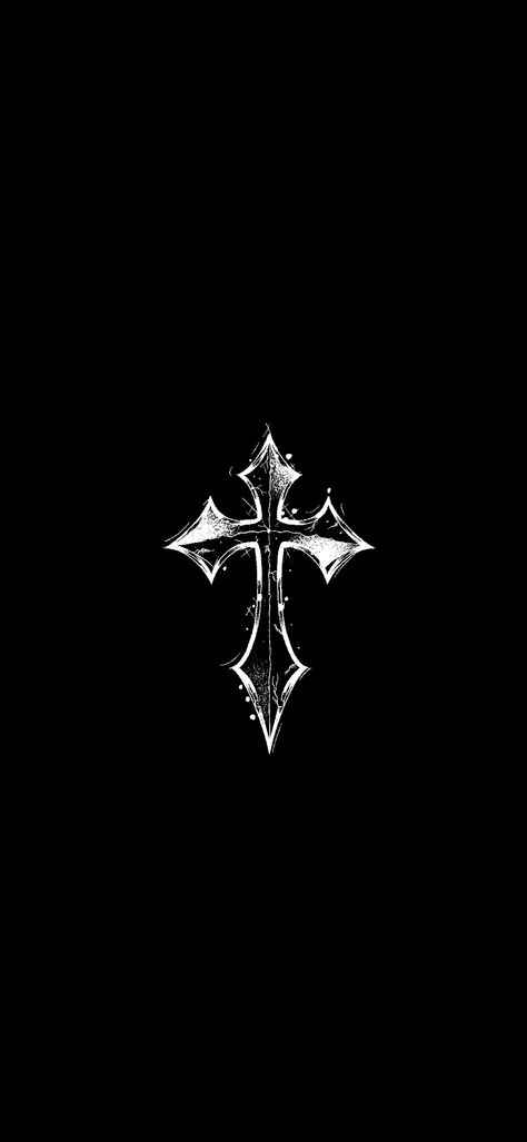 Chrome Cross Wallpaper, Dark Cross Wallpaper, Chrome Heart Wallpaper Iphone Aesthetic, Lockscreen Aesthetic Iphone Wallpapers Dark, Chrome Hearts Wallpaper Iphone, Black Cross Wallpaper, Cross Wallpaper Iphone, Phone Wallpaper Black And White, Dark Iphone Wallpaper Aesthetic