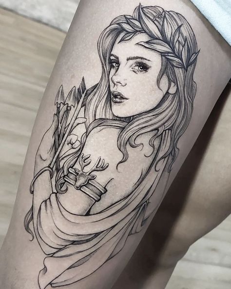 Athena And Aphrodite Tattoo, Bia Goddess Tattoo, Tattoo Goddesses Greek, Aphrodite Tattoo Design Greek Mythology, Greek Goddess Tattoo Artemis, Hera Goddess Tattoo, Greek Goddess Tattoo Aphrodite, Artemis Goddess Tattoo, Tattoos Of Women Goddesses