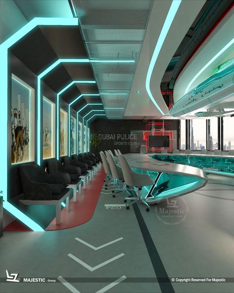 interior design Dubai police, meeting room, office, design Futuristic Meeting Room, Meeting Room Office Design, Futuristic Office Interior, Futuristic Office Design, Room Office Design, Futuristic Office, Futuristic Interior Design, Small Bedroom Inspiration, Meeting Room Design