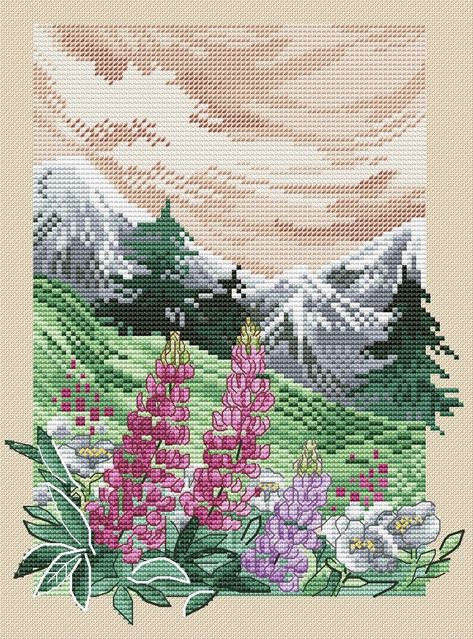 Hiking Cross Stitch, Cross Stitch Camper, Mountain Cross Stitch, Understand Me, Bead Organization, Beading Tools, Landscape Fabric, Cross Stitch Cards, Canvas Pillow