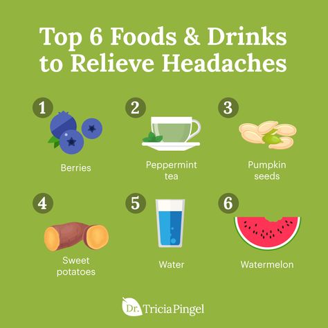 If you’ve ever suffered from a severe headache or migraine, you know you’ll try just about anything or some relief. But did you know that there are actually foods that help with headaches? Check out this graphic for some foods that will help relieve headaches and then make sure to read the article to learn how they work! https://drpingel.com/foods-that-help-with-headaches Food For Headaches, Help With Headaches, Foods For Migraines, Artery Cleanse, Migraine Diet, Migraine Help, Getting Rid Of Headaches, Natural Headache, Throbbing Headache