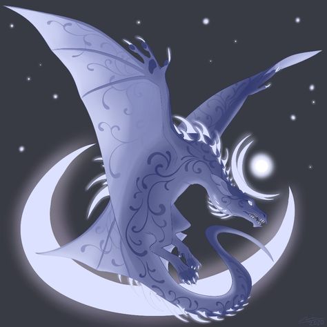 Lunar Dragon Art, Lunar Dragon, Galaxy Dragon, Moon Dragon, Space Dragon, Mythical Dragons, Dnd Dragons, Httyd Dragons, Creatures Art