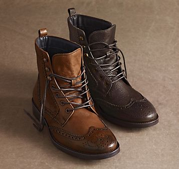 Johnston & Murphy: HATTINGTON WINGTIP BOOT - Cognac Italian Burnished Calfskin $195 Wingtip Boots, Overcoat Men, Dressing Ideas, Mens Boots Casual, Women's Shoes Accessories, Mens Boots Fashion, Sharp Dressed Man, Johnston Murphy, Well Dressed Men