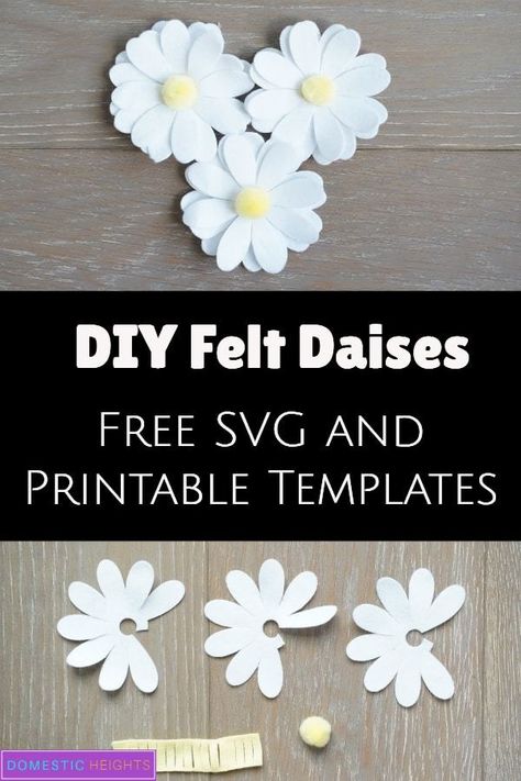 Felt Daisy Pattern, Daisy Template, Flower Templates Printable Free, Felt Daisy, Felt Flower Template, Felt Flowers Patterns, Felt Templates, Flower Templates Printable, Felt Flowers Diy