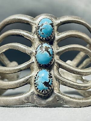 Thick Silver Bracelet, Bisbee Turquoise, Navajo Bracelet, Turquoise Stones, Vintage Navajo, Blue Gems, Sterling Silver Bracelet, American Indian, Heel Boots