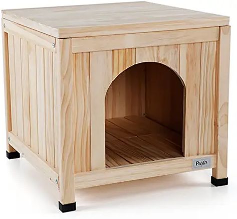 Amazon.co.uk : Petsfit Wooden Dog House Small Dog House, Wood Dog House, Indoor Dog House, Wooden Cat House, Wooden Dog House, Litter Box Furniture, Dog House Diy, Rabbit Hutch, Cat Litter Box Furniture