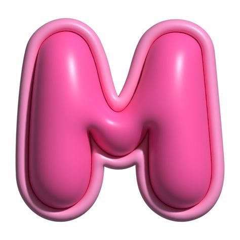 letter m pink alphabet glossy Pink Letters Alphabet, Graphic Alphabet, Journal Memories, M Letter Design, Leopard Print Tattoos, Font Bubble, Emoji Stickers Iphone, The Letter M, 3d Lettering