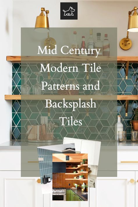 "Discover the Charm of Mid-Century Modern Tiles": Unveil a world of geometric patterns and vibrant colors in Mid-Century Modern tile designs. This pin explores how to bring retro flair to your home with hexagonal, herringbone, and starburst tile patterns. Whether it's for a kitchen backsplash or a bathroom floor, these tiles add timeless elegance. Hexagon Tile Kitchen Floor, Mid Century Modern Kitchen Backsplash, Modern Kitchen Tile Backsplash, Mid Century Modern Flooring, Starburst Tile, Mid Century Modern Tile, Modern Tile Patterns, Modern Tile Backsplash, Ceramic Kitchen Tiles