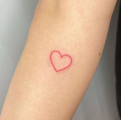 Pink Heart Tattoo, Hot Pink Tattoo, Edgy Barbie, Red Heart Tattoo, Barbie Tattoo, Simple Hand Tattoos, Love Heart Tattoo, Portland Tattoo, Heart Tattoo Wrist