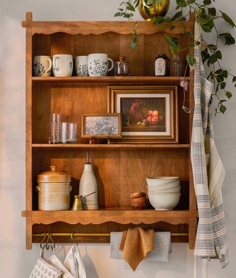 Joanna Gaines just released a fall 2024 lookbook for her Magnolia brand, and it didn’t disappoint. From understated florals to scalloped serveware to landscape mural tapestries, here are five fall home trends we're coveting this season. Wooden Home Decor, Wooden Wall Shelves, Decor Shabby Chic, Wooden Home, Wooden Shelf, Joanna Gaines, Wooden Shelves, Shelf Decor, Wooden Diy