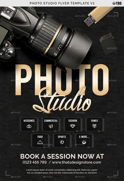 Photo Studio Flyer Template V1 #Studio, #Photo, #Flyer, #Template Poster Photography Design, Photo Studio Flyer Design, Photo Studio Poster Design, Photographer Flyer Design, Photography Flyer Design Creative, Studio Poster Design, Photo Studio Logo, Photographer Flyers, Photography Ads