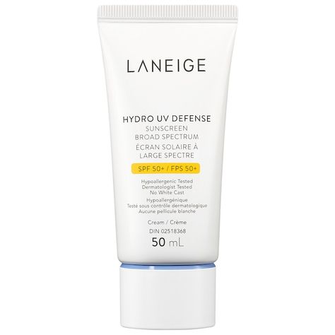 Hydro UV Defense Sunscreen Broad Spectrum SPF 50 - LANEIGE | Sephora Oily Skincare, Birthday Wishes For Myself, Best Sunscreens, Cosmetic Design, Sunscreen Spf 50, Oily Skin Care, Mineral Water, Broad Spectrum Sunscreen, Cosmetics Brands