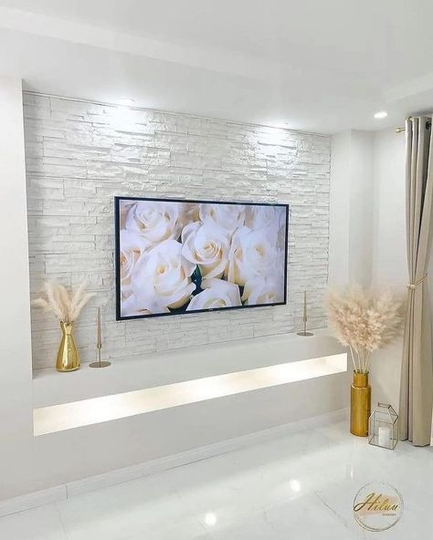 Tv Wall Design Luxury, Luxury Tv Wall, Tv Wall Cabinets, Tv Stand Decor, Modern Tv Wall, Living Wall Decor, Tv Wall Decor, Tv Wall Design, Tv Decor