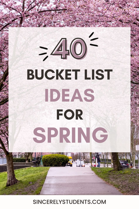 Are you looking for spring bucket list ideas? Here are the best things to do this spring to make memories and have fun experiences! Spring Bucket List For Couples, Things To Do During Spring Break, Spring Bucket List For Adults, Spring Bucket Lists, Simple Bucket List Ideas, Bucket List For Adults, Fun Spring Activities, What To Do Outside, Spring Bucket List