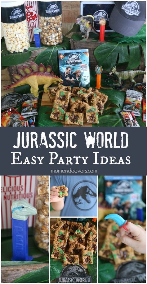 Have some dinomite family fun with a Jurassic World movie night or a Jurassic Park themed party, complete with easy dinosaur-themed ideas! Jurassic World Dominion Birthday Party, Lego Jurassic World Birthday Party, Jurassic World Party Food, Jurassic Park Lego Party, Jurassic Park Movie Night Food, Jurassic Park Party Food, Jurassic World Party Decorations, Jurrasic World Birthday Party Ideas, Jurassic World Party Ideas