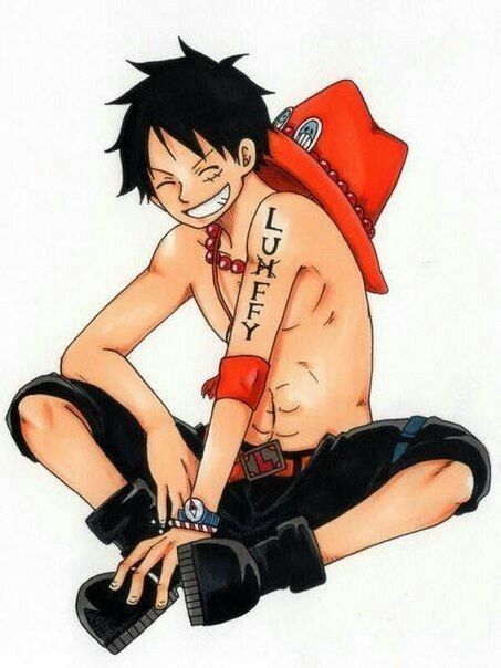 Monkey D. Luffy, smiling, Ace, outfit, clothes, hat; One Piece Luffy Outfits, Ace Hat, One Piece Fairy Tail, Ace One Piece, Ace Sabo Luffy, Oh Captain My Captain, Ace And Luffy, Watch One Piece, One Piece Meme