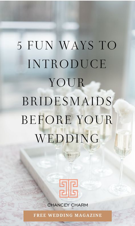 With bridal parties larger than ever, it can be difficult to have your bridesmaids get to know each other before the big day. Chancey Charm’s Wedding Planning Team is sharing some fun ways to introduce your bridesmaids to each other before your wedding. #Bridesmaids #Weddingplanningtips #bridalparty #ChanceyCharm Things To Do With Bridesmaids, Wedding Party Meet And Greet Ideas, Bridesmaid Assignments, Bridal Party Meet And Greet Ideas, Bridal Party Introduction Ideas, Bridal Party Responsibilities, Tasks For Bridesmaids, How To Include Friends In Your Wedding, Meet The Bridesmaids