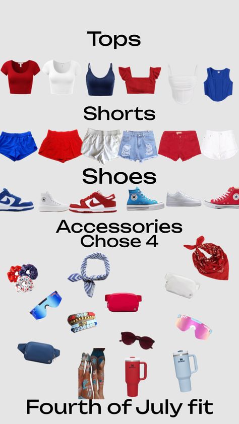 Fourth If July Outfits, Dress Up Days For School, 4th Of July Fits, Outfits For Teenagers, Canada Day Party, July Outfit Ideas, Bff Christmas, Cute Travel Outfits, Fourth Of July Outfit