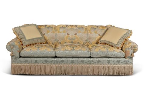 A Double-Sided Three-Seat Upholstered Sofa, Modern | Long Island Trianon: The Joe and Rachelle Friedman Collection | | Sotheby's Chesterfield Living Room, Bohemian Style Living Room, Royal Sofa, Bohemian Furniture, Couch Upholstery, Long Sofa, Sofa Modern, Couch Fabric, Bedroom Wall Paint