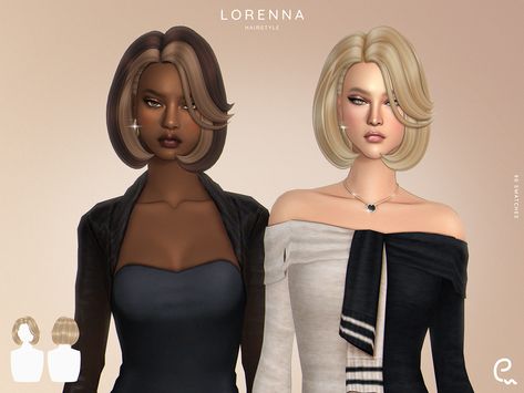 Sims 4 Cc Short Hair Black Female, Sims Short Hair, Sims 4 Short Hair Cc, Sims 4 Hairstyles, Feminine Hair, 4 Hairstyles, Mod Hair, Cc Hair, Sims Packs