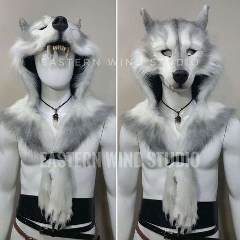 Wolf Costume, Wolf Mask, Cool Masks, Cosplay Diy, White Wolf, Fantasy Clothing, Fantasy Fashion, Cosplay Outfits, Cool Costumes