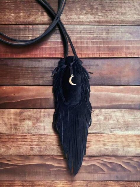 Silver Moon Medicine Bag Necklace Leather Medicine Pouch - Etsy Canada Medicine Pouch Pattern, Diy Leather Medicine Pouch, Medicine Pouch Necklace, Native Medicine Bags, Medicine Bag Necklace, Spirit Bags, Leather Medicine Pouch, Leather Medicine Bag, Mojo Bags