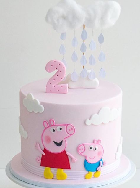 Pepa Pig Birthday Cake, Tortas Peppa Pig, Peppa Cake, Pig Birthday Theme, Peppa Pig Birthday Party Decorations, Birthday Cake Brownies, Half Birthday Cakes, Peppa Pig Birthday Cake