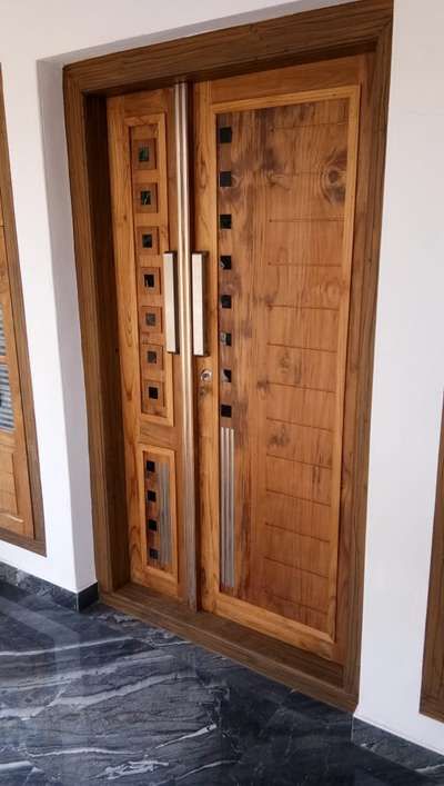 Door Designs by Carpenter Shanu Abbasi, Delhi | Kolo Kerala Main Door Designs, Main Door Designs, Flush Door Design, Flush Door, Door Design Photos, Double Door Design, Kerala House Design, Kerala Houses, Flush Doors