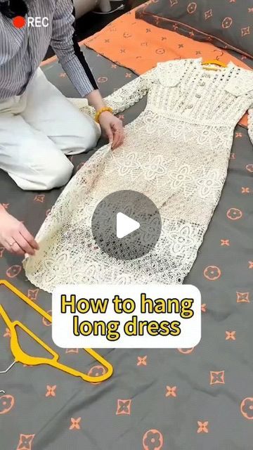 How To Hang Long Dresses, Hanging Dresses In Closet, How To Fold A Dress, How To Hang Long Dresses In Closet, How To Hang Dresses, Dress Hanging Ideas, Nature Reels, Hanging Ideas, How To Hang