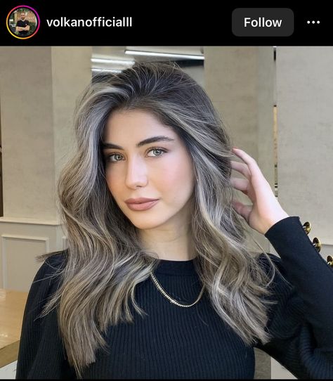 Hair Color With Silver Highlights, Dark Ashy Hair, Ashy Hair Color, Hair Color Ideas For 2023, Ash Blonde Hair Balayage, Trendy Fall Hair Color, Ashy Hair, Summer Blonde Hair, Dark Blonde Hair Color