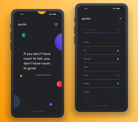 Quotes Diary App - Daily Ui Challenge 002 by Will & Bourne #appdesign #black #minimal #ui Diary App, Alarm App, Flat Web Design, Card Ui, Apps Design, Gfx Design, Mobile Ui Patterns, Quotes App, Daily Ui