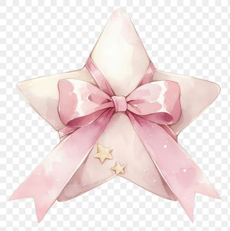 Pastel Stars Aesthetic, Cottagecore Png, Y2k Png, Star Png, Cute Png, Bow Art, Baby Shower Labels, Star Illustration, Png Coquette