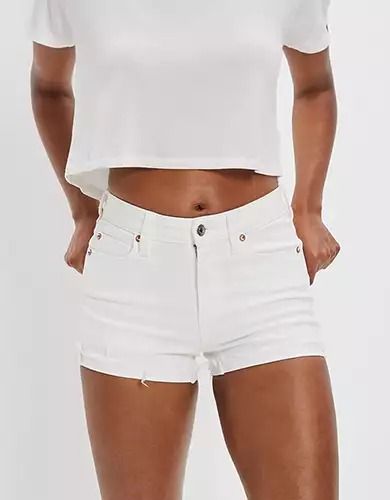 Women’s Clearance and Sale Clothing White Jean Shorts High Waisted, White Jean Shorts Outfit, Jean Short Outfits, White Jean Shorts, Movies Outfit, American Eagle Shorts, Denim Short, High Waisted Shorts Denim, Stretch Shorts