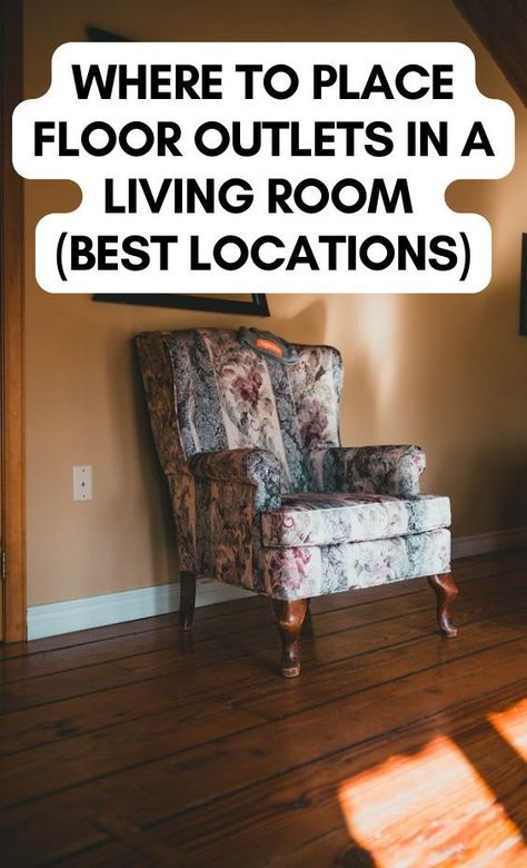 Here's the exact locations you can place a floor outlet in a living room that will work for any space. Living Room Floor Outlets, How To Add Outlets To A Room, Electrical Outlet In Floor, Floor Outlets Living Rooms, Floor Outlet Cover, Recessed Floor Outlet, How To Fix Loose Electrical Outlets, Outlet Placement, Floor Outlet