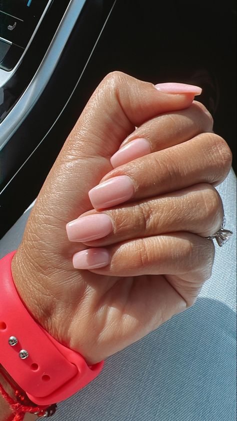 Pale Pink Coffin Acrylic Nails, Light Pink Nails Coffin Short, Small Pink Nails, Whitish Pink Nails, Cloudy Pink Nails, Subtle Pink Nails, Opaque Pink Nails, Creamy Pink Nails, Beige Pink Nails