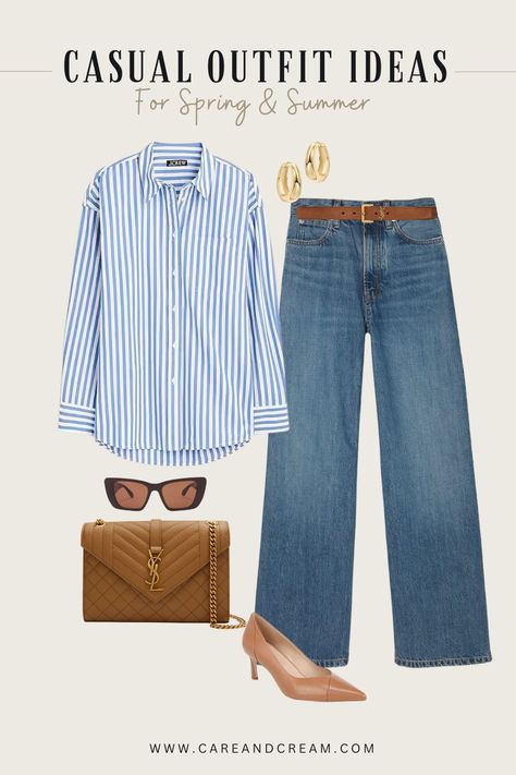 20+ Cute Spring & Summer Outfit Ideas You'll Definitely Want to Copy Summer Business Casual Women’s, Summer Spring Outfits, Work Closet, Jeans Outfit For Work, Spring Summer Capsule Wardrobe, Outfits For Spring, Spring Attire, Casual Chic Spring, Spring Work Outfits