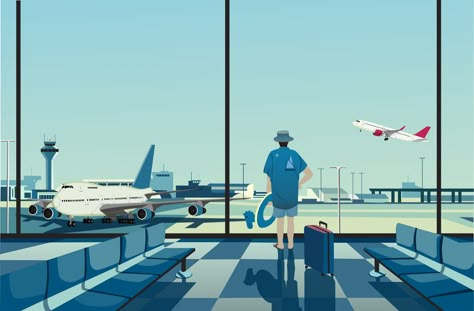 Airport Illustration, Scenery Illustration, In The Plane, Summer Nostalgia, Background Paint, Express Bus, Background Reference, Disney Imagineering, Airports Terminal