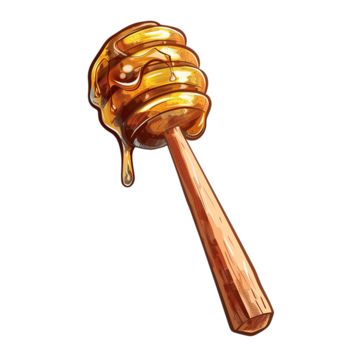 Honey Dipper Drawing, Dipper Drawing, Honey Spoons, Honey Sticks, Apple Icon, Honey Dipper, Wood Spoon, Wooden Board, Lights Background