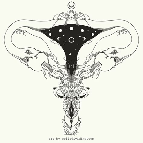 Snake Uterus & Ovaries on Behance Uterus Tattoo, Uterus Art, Ipad Pro Apple Pencil, Snake Art, Illustration Procreate, Procreate Ipad, Snake Tattoo, Feminist Art, Gray Light