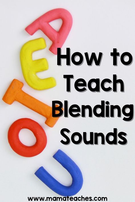 How to Teach Blending Sounds - Mama Teaches How To Teach Letters And Sounds, How To Teach Blending Sounds, Teaching Letter Sounds, Two Letter Words, Blends Activities, Letter Blends, Blending Sounds, Kindergarten Curriculum, Vowel Sound