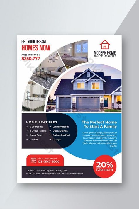 Real Estate Broucher Design Creative, Real Estate Leaflet Design, Real Estate Design Ideas, Real Estate Flyer Design Creative, Home Poster Design, Real Estate Flyer Design, Creative Real Estate, Real Estate Design, Interior Poster