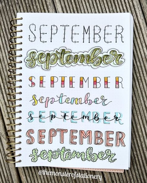 September header ideas 😊 #bulletjournal #bujo #bulletjournaltracker #bulletjournalweekly #bulletjournalspread #bulletjournaljunkies #bulletjournalideas #bulletjournaling #bulletjournallove #bulletjournaladdict #bulletjournaljunkie #bulletjournalinspiration #bulletjournalinspo #bujoinspo #bujoinspiration #bujolove #bujotracker #bujoweeklyspread #bujoideas #bujogram #bujolife #bujoweekly #bujocommunity #bujo2019 #bujodoodles #discoverbulletjournal #brushpens #wreaths #headers #banners September Header, Month Lettering, Bullet Journal Headings, Bullet Journal Fonts, September Writing, Bullet Journal Titles, Header Ideas, Bullet Journal Headers, January Bullet Journal