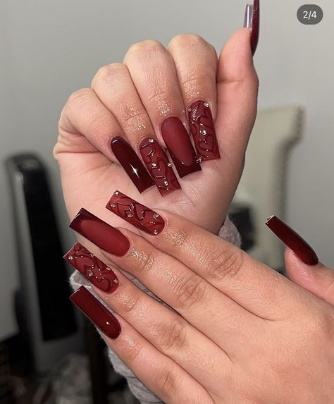 Elegant Touch Nails, Wine Nails, Punk Nails, Red Acrylic Nails, Cherry Wine, Nails Now, Simple Acrylic Nails, Nail Design Ideas, Now Booking