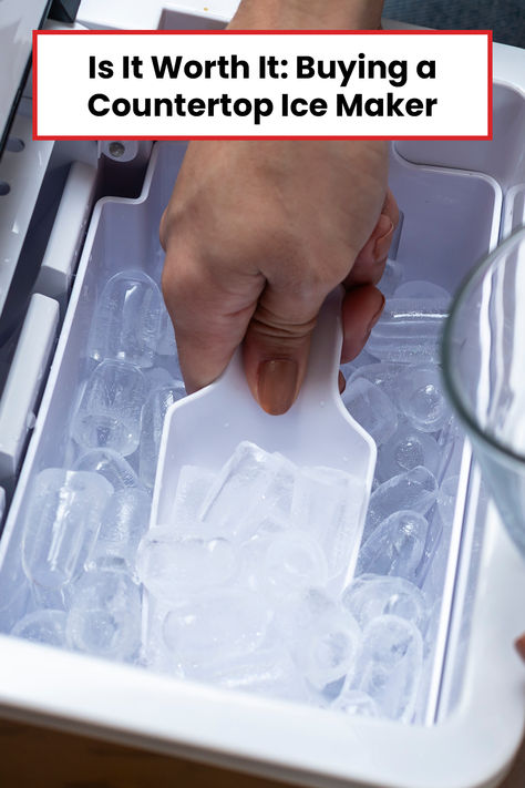 If you’re someone who finds yourself hitting up the drive-thru for a crispy fountain cola or brewing your espresso over a cup brimming with cubes, having easy access to ice cubes, pebble ice, and more is a need in your kitchen. You could buy bags of ice, use molds to make your own, or even invest in a refrigerator with a built-in ice maker—but there’s a much simpler solution. Buy a countertop ice maker. Read on to find out what to know about this small kitchen appliance. Pebble Ice, Countertop Ice Maker, Is It Worth It, Ice Bag, Buy Bags, Ice Machine, Drive Thru, Kitchen Appliance, Ice Maker