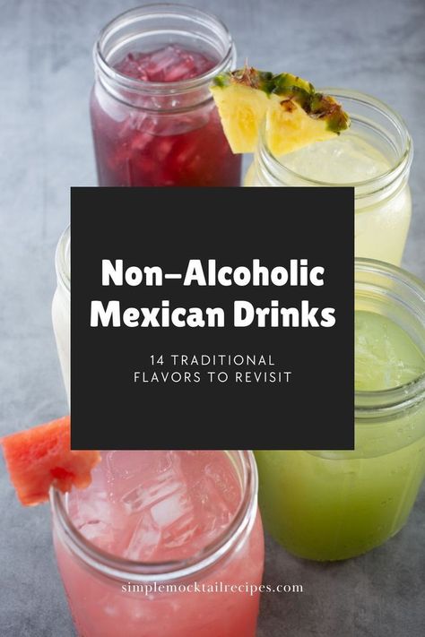 Although everyone enjoys a good margarita, a wide variety of non-alcoholic Mexican drinks are so far outside the spectrum of tequila-based citrus drinks. | Mexican Drinks Non Alcoholic | Mexican Drinks for Kids | Mexican Drinks Recipes Mexican Drinks Non Alcoholic, Simple Mocktail, Drinks Non Alcoholic, Mexican Drink Recipes, Drinks For Kids, Citrus Drinks, Easy Mocktail Recipes, Mexican Night, Alcholic Drinks